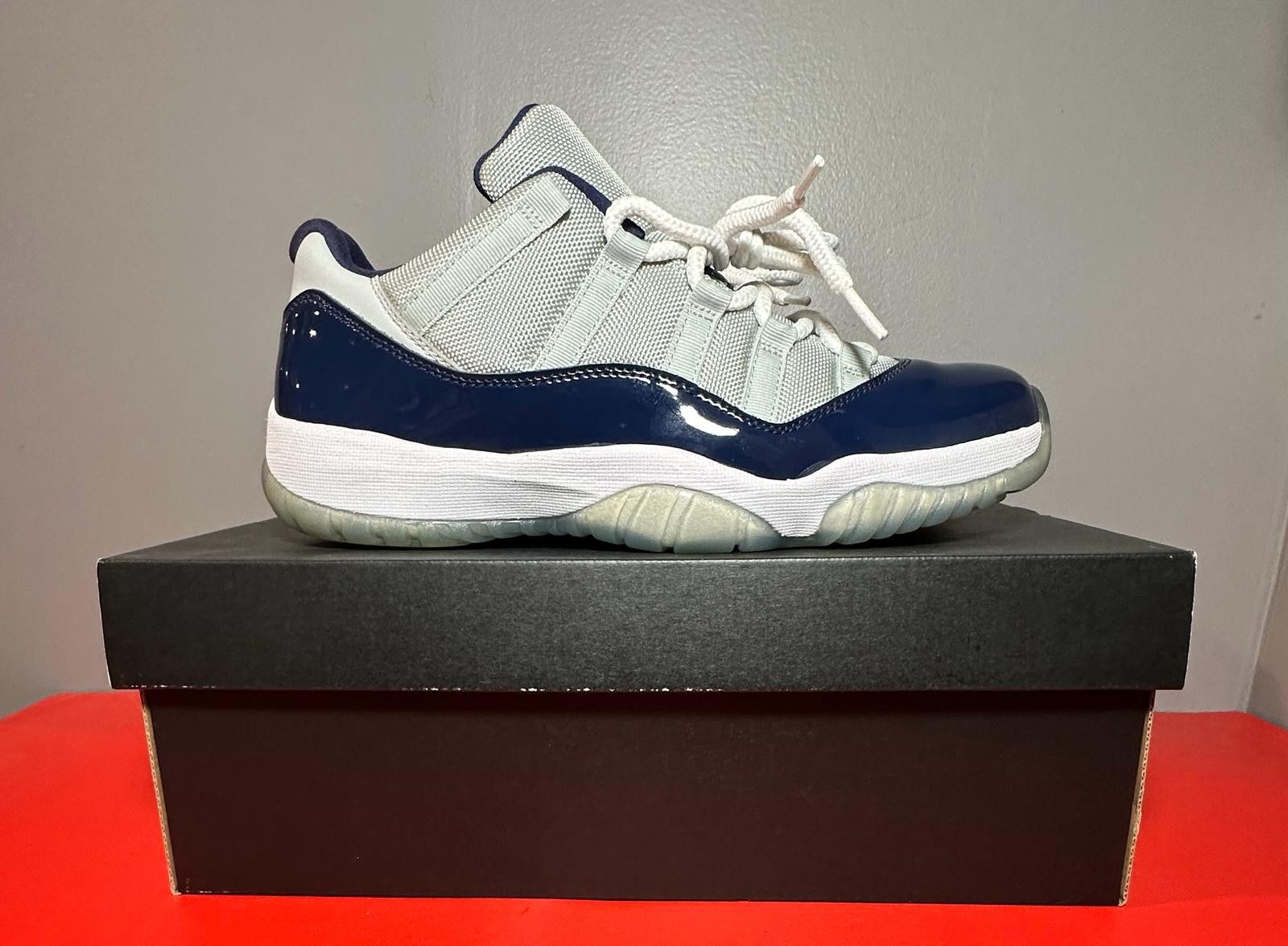 image of Jordan Nike Size 9.5 - Air Jordan 11 Retro Low Georgetown Shoes, Men's