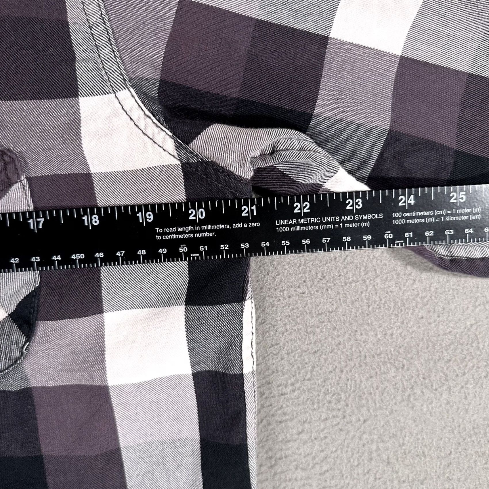 Vintage Current/Elliott Shirt Womens 0 Purple The Prep School Graystone Plaid Button Up Check Pockets Casual All Seasons Lightweight Packable Machine Washable Size XS / US 0-2 / IT 36-38 - 7 Thumbnail