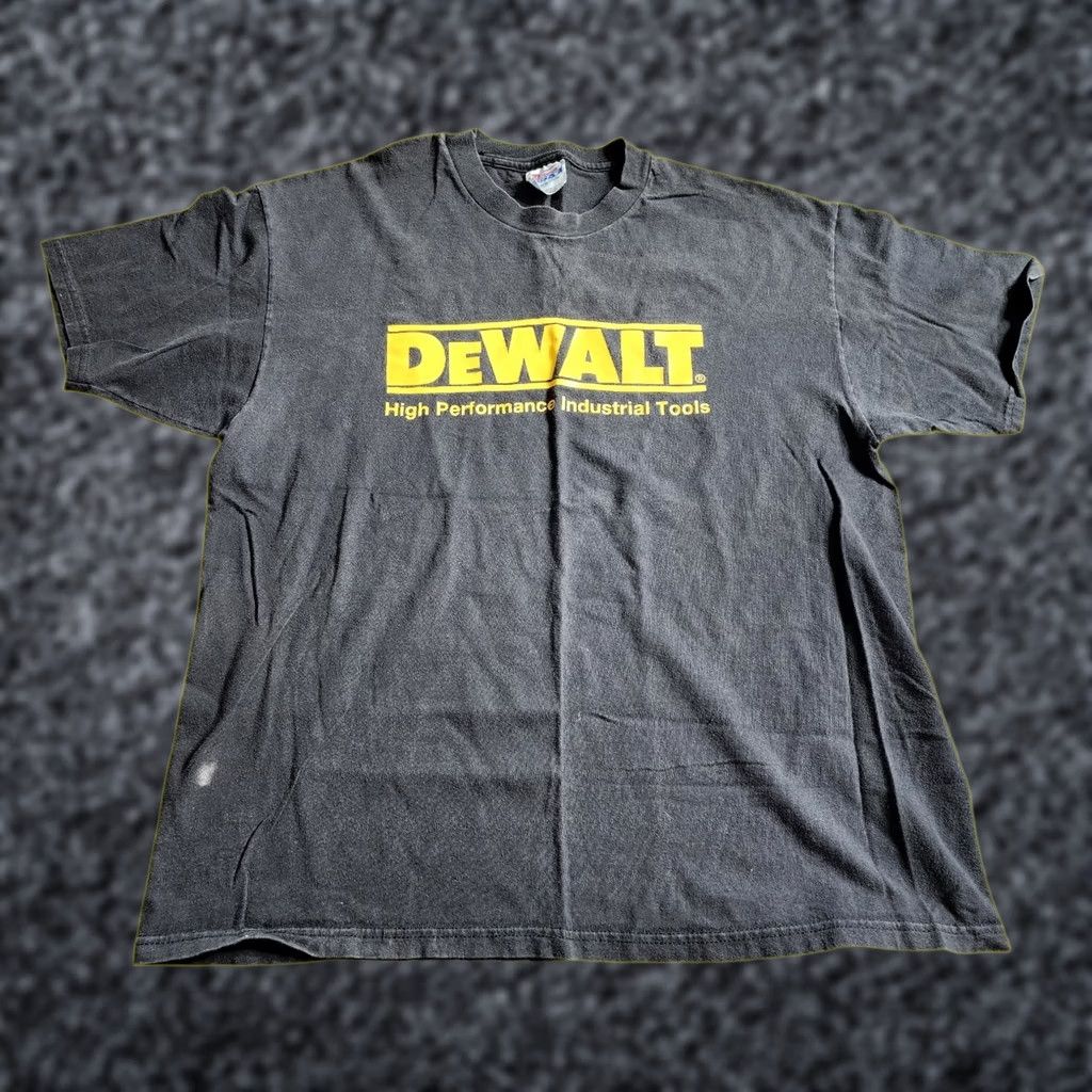 Hanes VINTAGE Hanes T-Shirt Dewalt Tools Guaranteed Tough Double-Sided Black XL Mens Shirt Size US XL / EU 56 / 4 - 1 Thumbnail