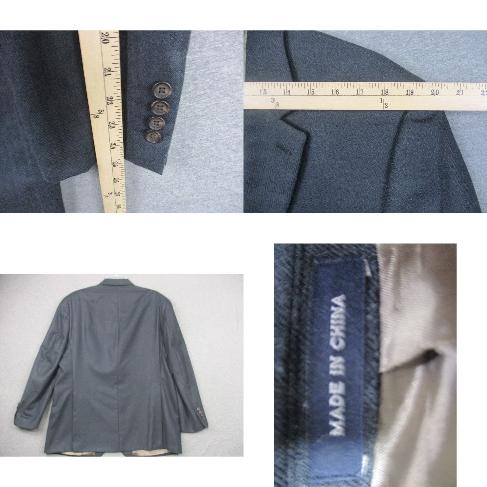 Ralph Lauren VINTAGE Ralph Lauren Blue Label Blazer 44R Dark Gray Silk Wool Double Vented Men Blazer Size 44R - 8 Thumbnail