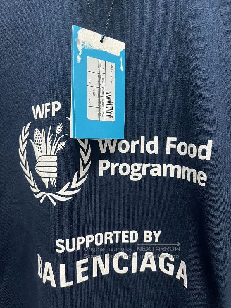 Balenciaga Balenciaga Charity Wheat Lettering Printed Round Neck Slim Size US L / EU 52-54 / 3 - 3 Thumbnail