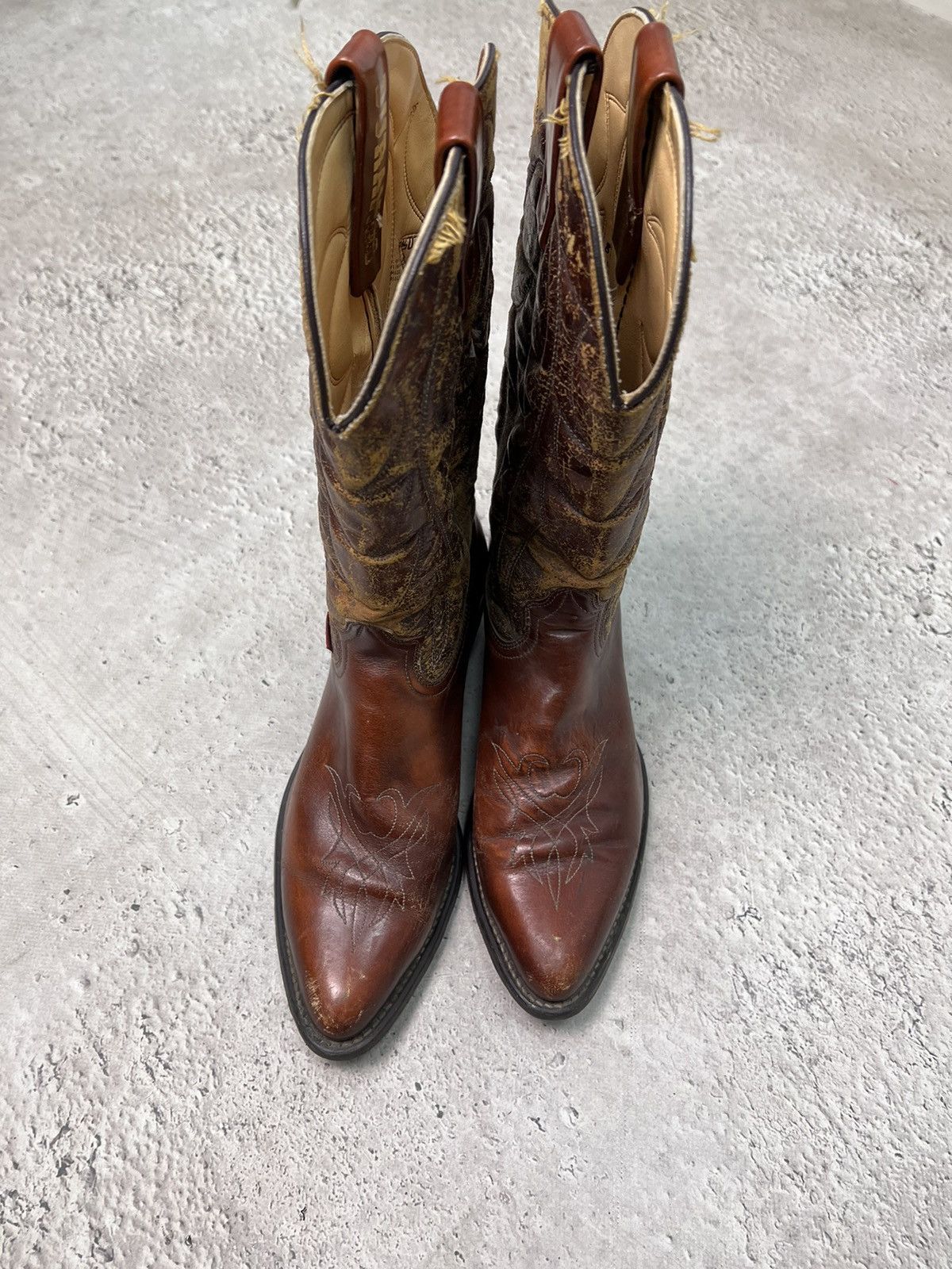 Vintage × Western Rise 90s Vintage Leather Cowboy Boots Western shoes USA Size US 9.5 / EU 42-43 - 4 Thumbnail