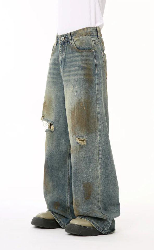 Japanese Brand × Jean Male Denim Pants Worn Out Hole Size US 28 / EU 44 - 4 Thumbnail