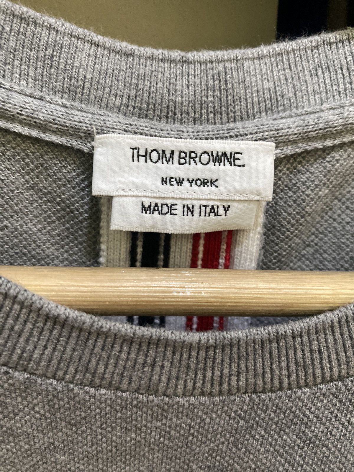 Moncler × Moncler Grenoble × Thom Browne Thom browne grosgrain loop back pique tshirt Size US L / EU 52-54 / 3 - 6 Thumbnail