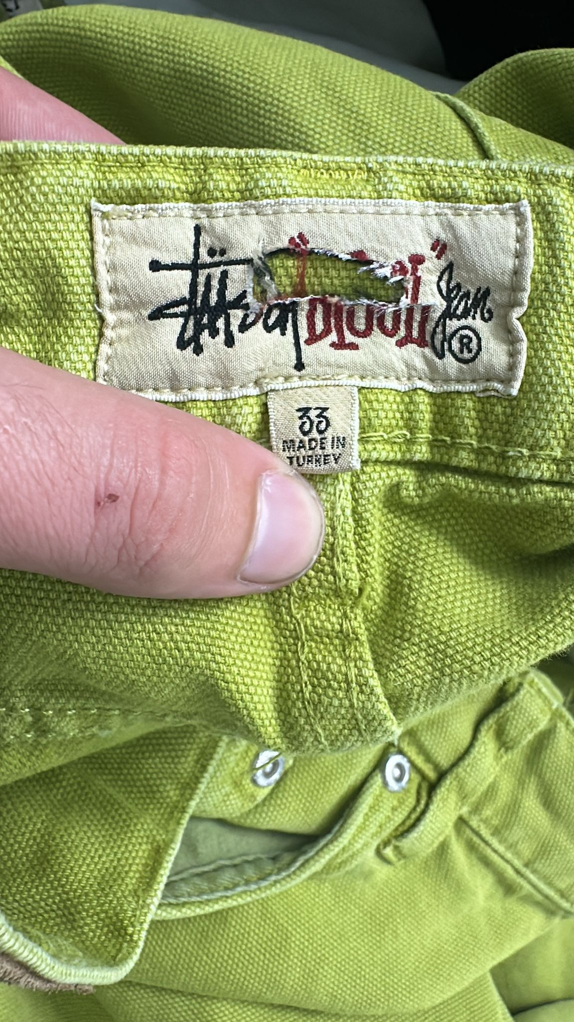 Stussy Stussy Big Ol' Jean Washed Canvas “Cactus” 33 Size US 33 - 6 Thumbnail