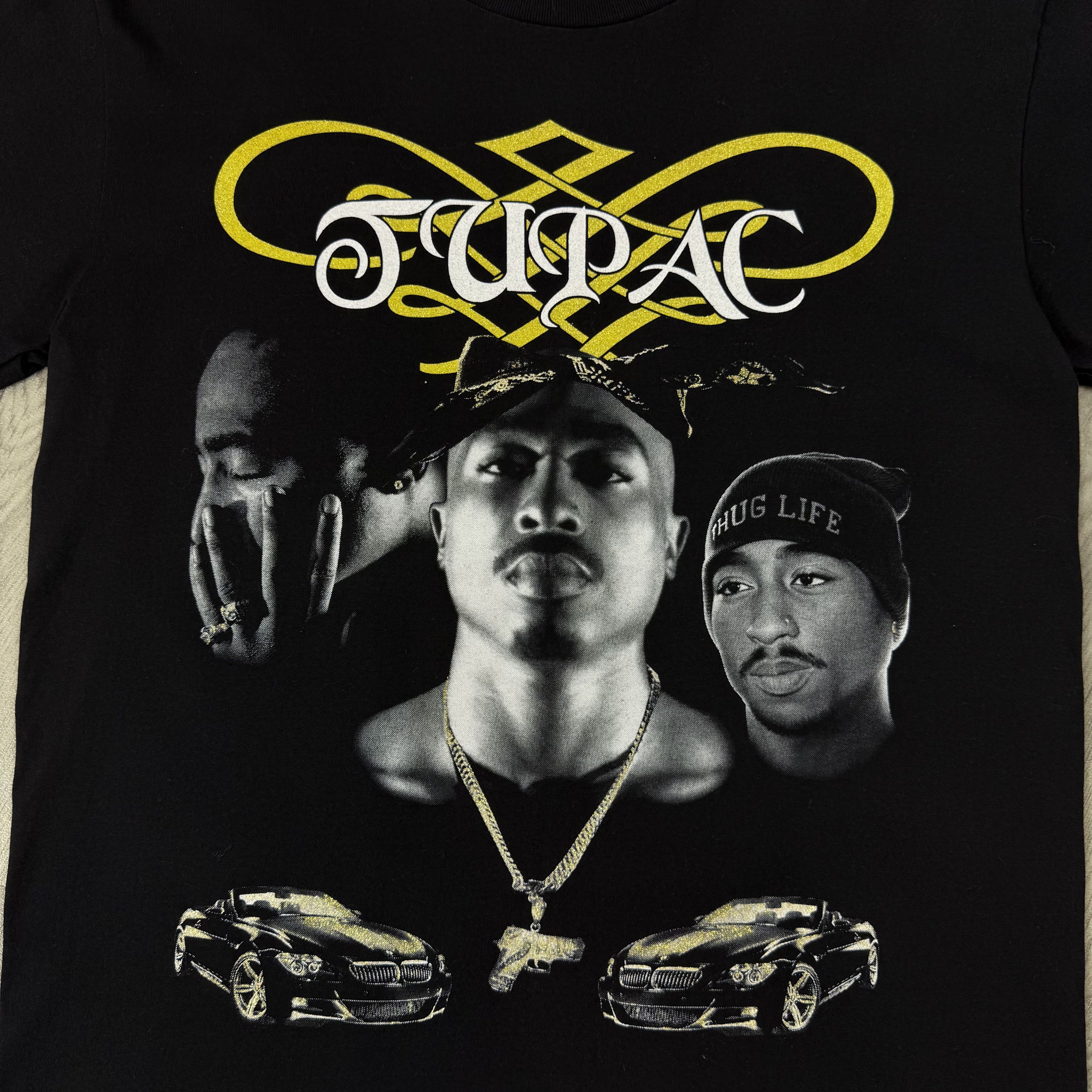 Vintage Vintage 2Pac 90s Tupac Shakur Graphic Black Rap Tee Shirt Size US L / EU 52-54 / 3 - 9 Thumbnail
