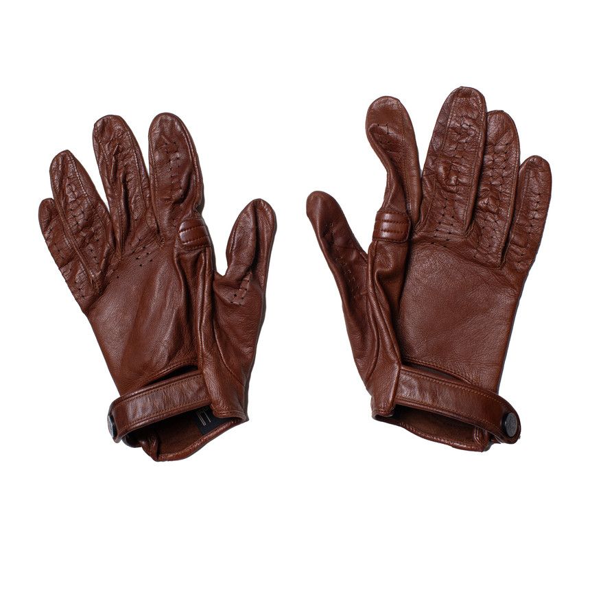Alfred Dunhill Dunhill, Brown leather biker gloves Size ONE SIZE - 1 Thumbnail