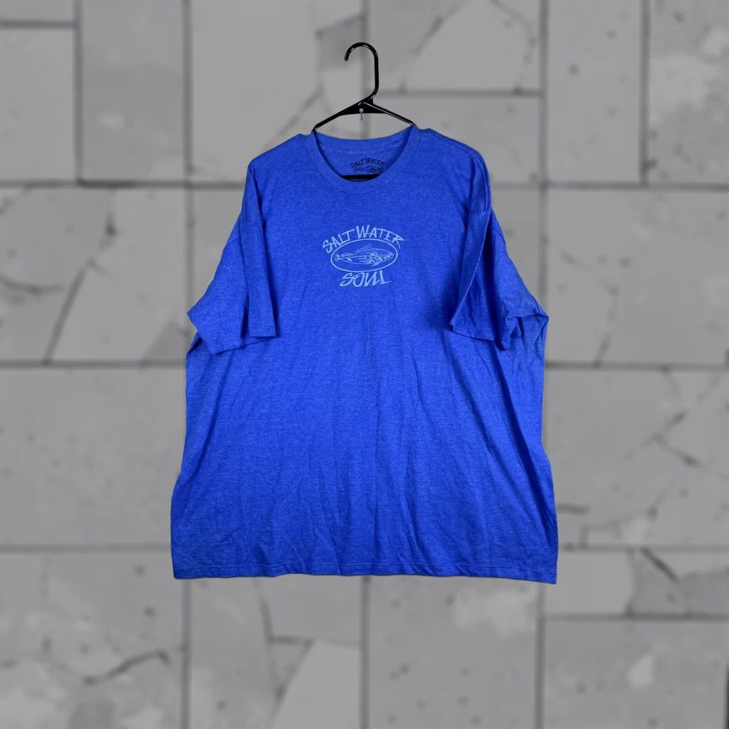 Vintage Salt Water Soul Shirt Mens 3XL Blue Fish Logo Graphic Tee Beach T-Shirt Size US XXL / EU 58 / 5 - 1 Thumbnail