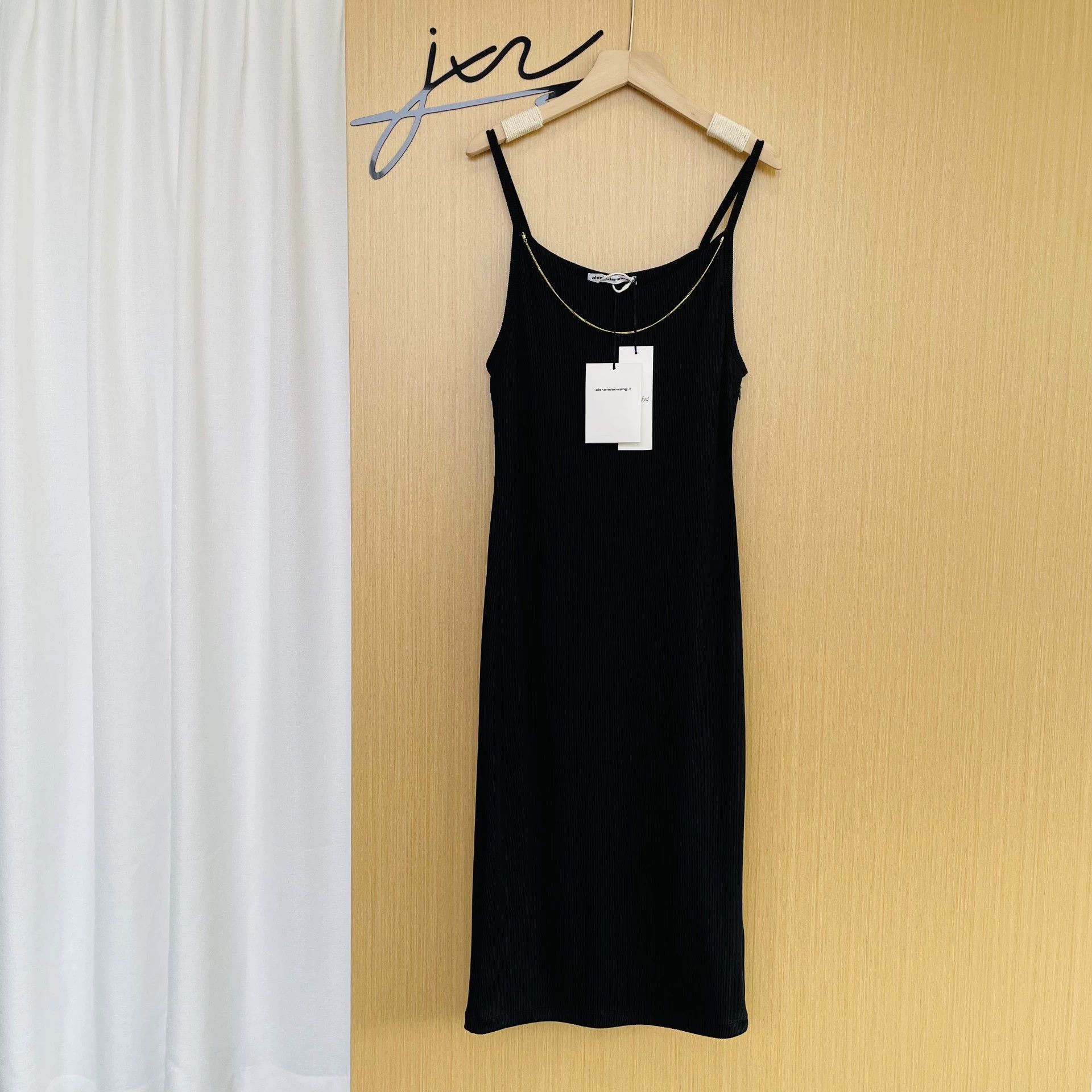 Alexander McQueen Alexander Wang Chain Strap Cami Knit Dress Black M Size M / US 6-8 / IT 42-44 - 1 Thumbnail
