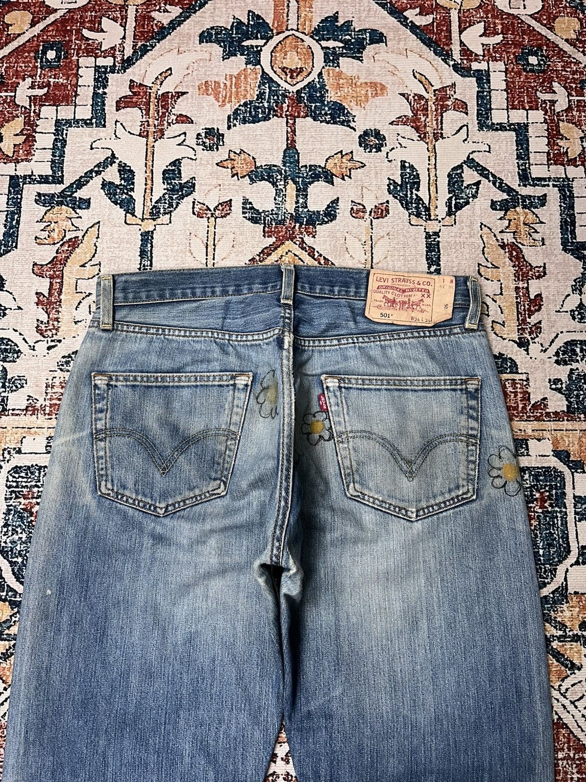 Levi's Levi’s 501 Custom Painted Furits Denim Pants Size US 34 / EU 50 - 6 Thumbnail