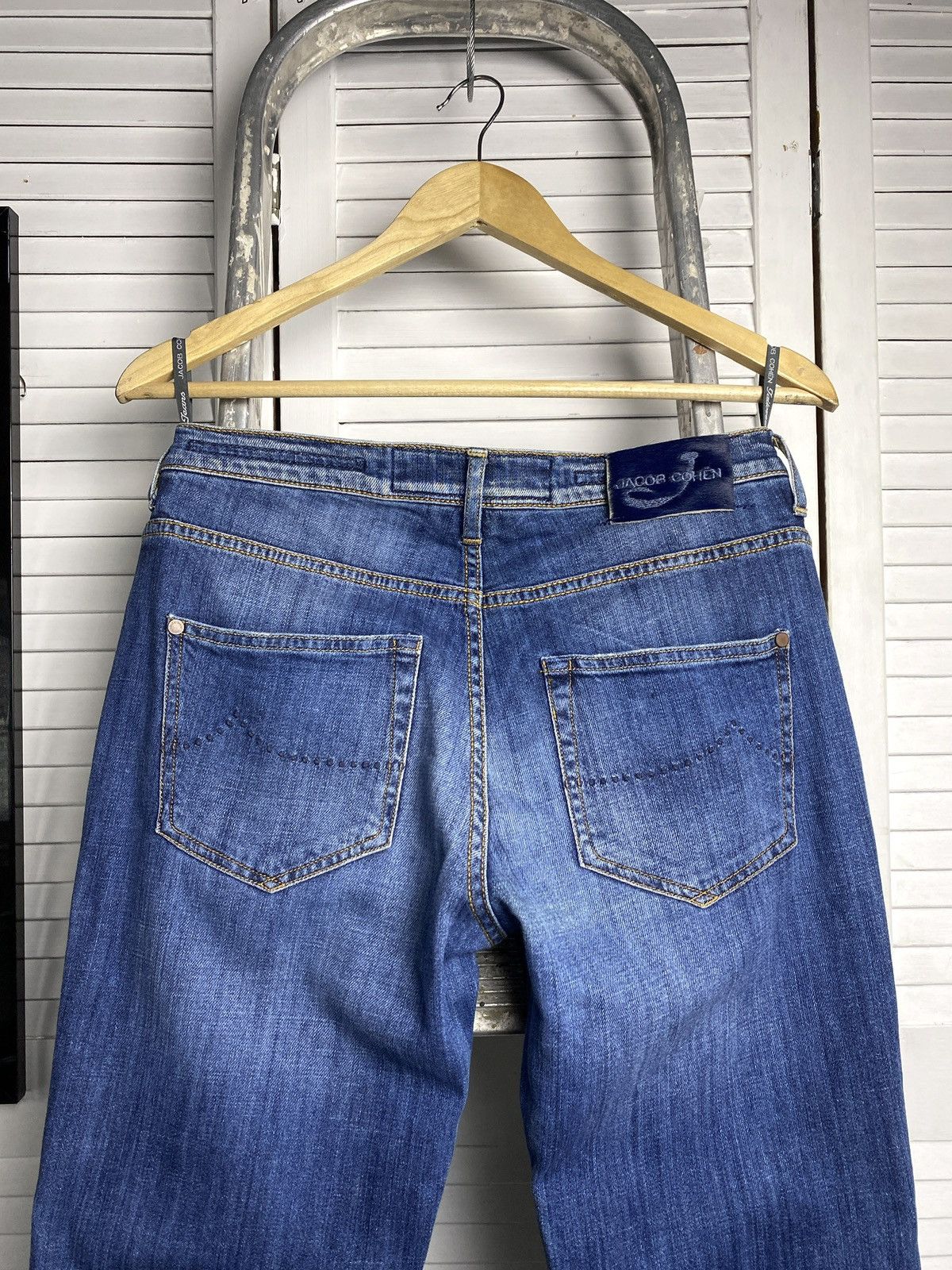 Jacob Cohen × Japanese Brand Jacob Cohen Blue Cotton Straight Leg Mid Rise Denim Jeans Size 27" / US 4 / IT 40 - 6 Thumbnail
