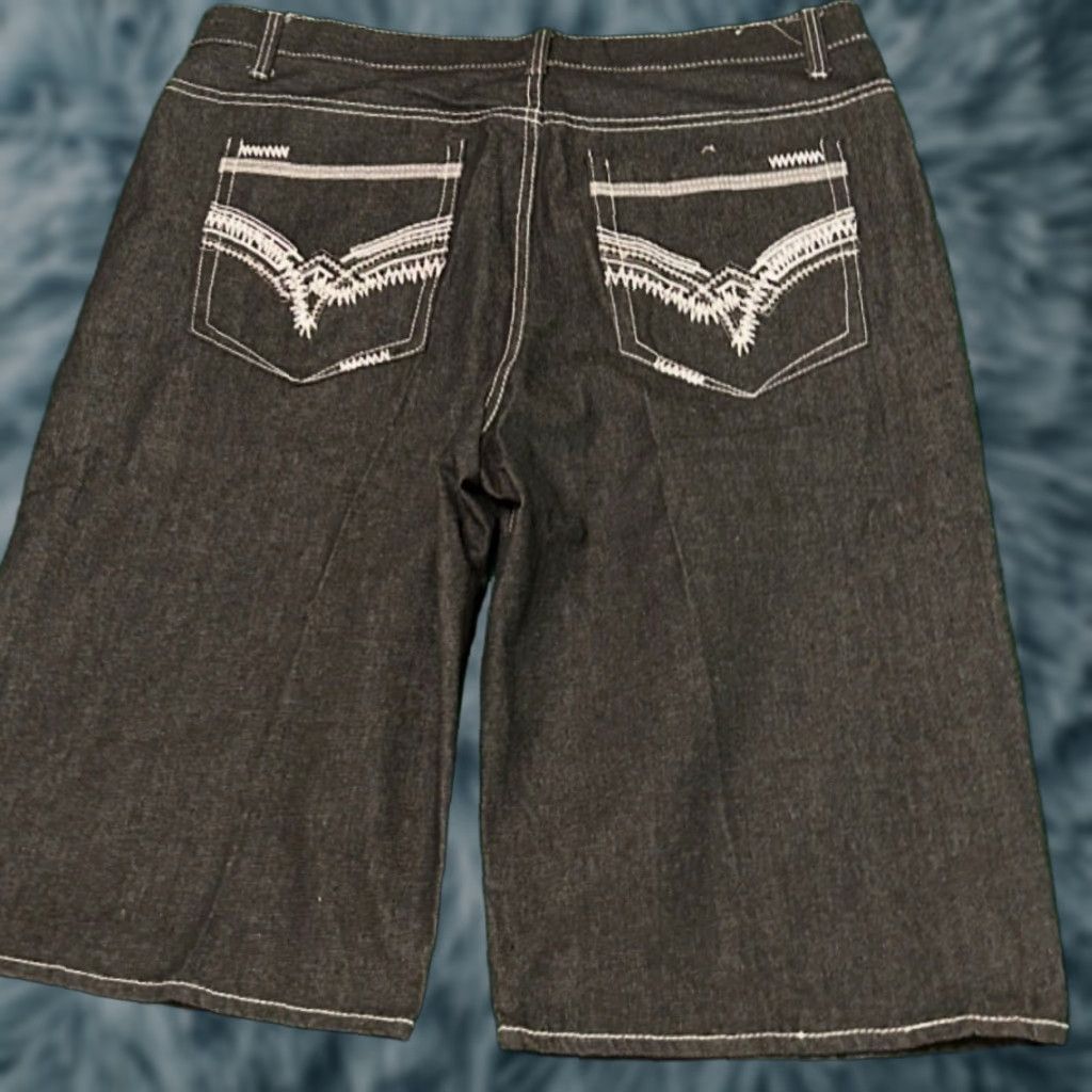 Vintage VINTAGE Jeane Tix JNCO Baggy Hip Hop Skater Grunge Jeans Shorts Mens SZ 42 Jorts Black Dark Pockets Logo 42 Regular Mens Size US 42 / EU 58 - 1 Thumbnail