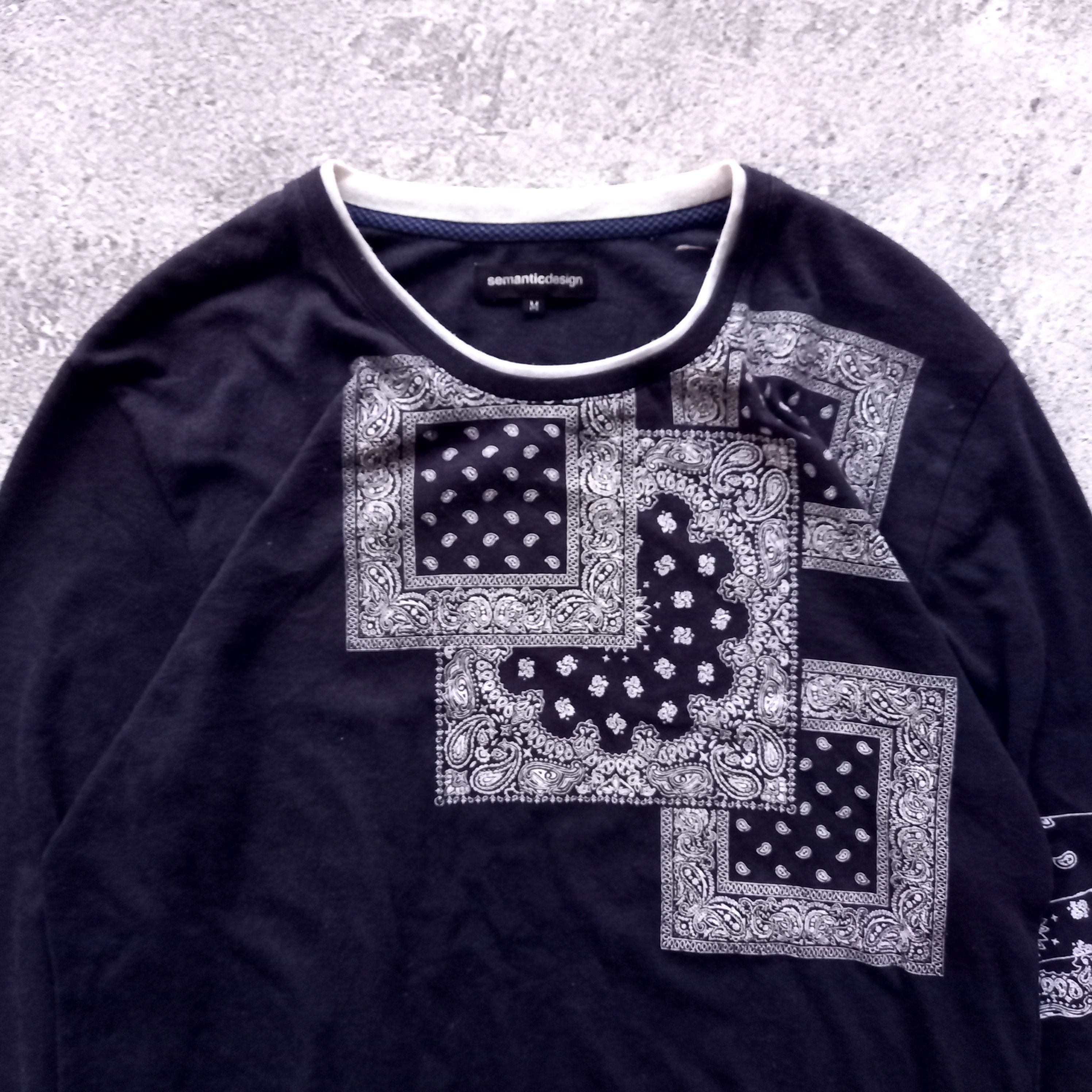 semanticdesign Semantic Design Bandana Pattern Long Sleeve T-Shirt Size US M / EU 48-50 / 2 - 2 Thumbnail