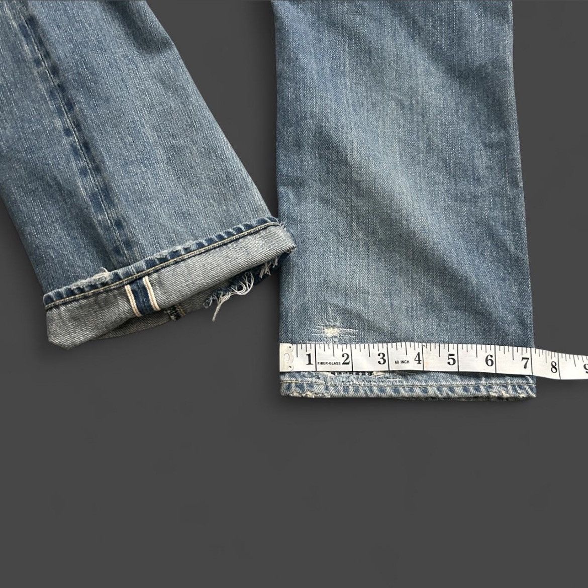 Hysteric Glamour Hysteric Glamour studded striped distressed selvedge jeans Size US 29 - 6 Thumbnail