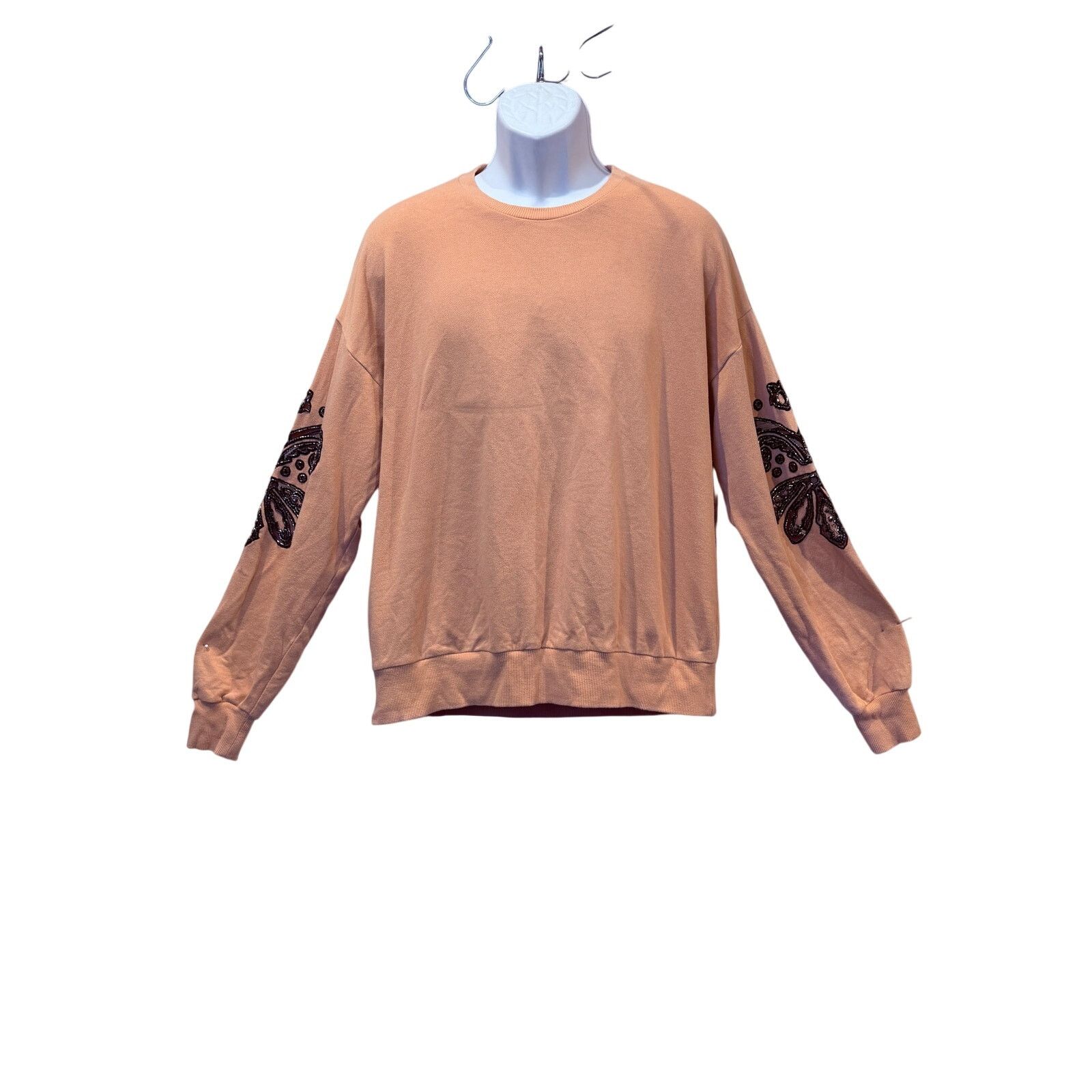 Pinko Pinko Sweatshirt with Beaded Sleeve Cutouts Size Large Size L / US 10 / IT 46 - 1 Thumbnail