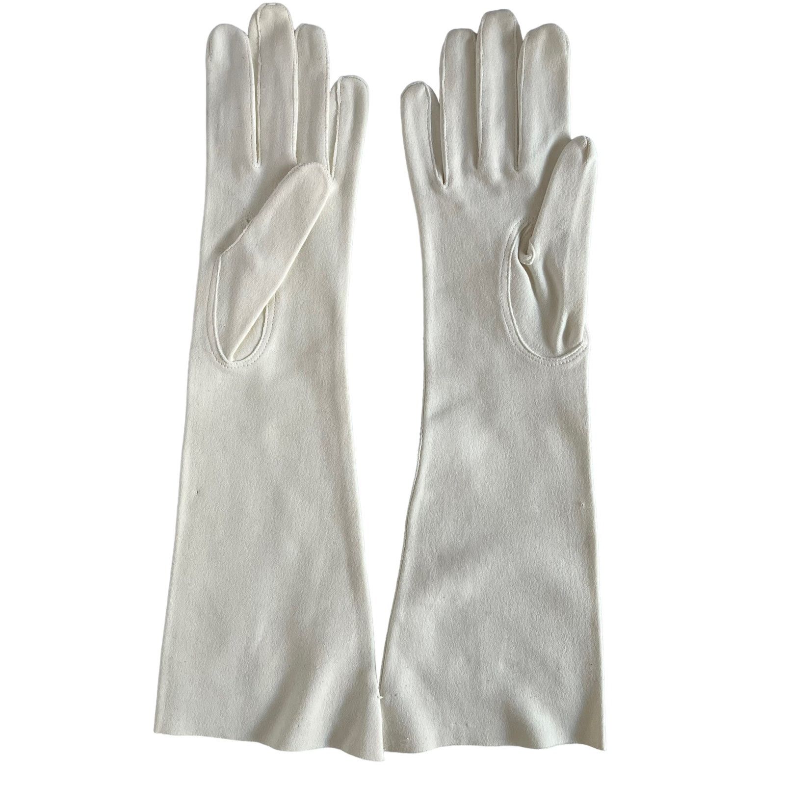 Vintage NWOT Vintage White Cotton Forearm Long Formal Wedding Gloves Size ONE SIZE - 3 Thumbnail