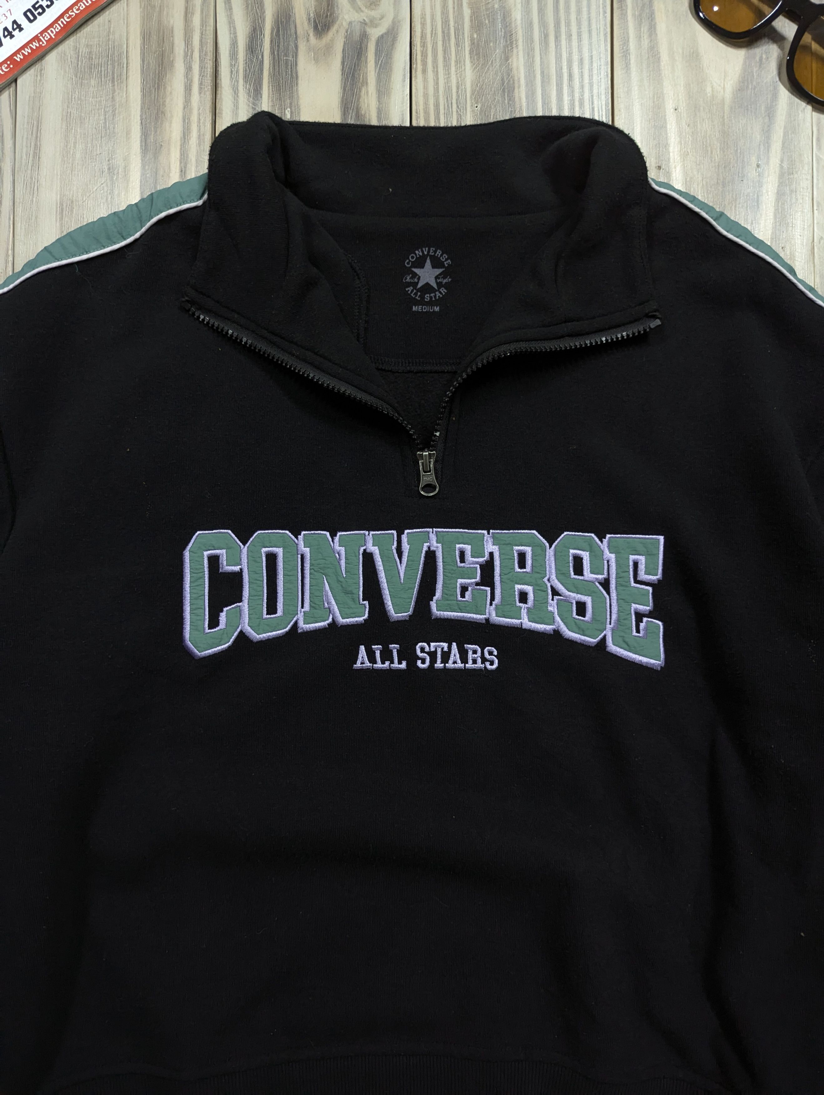 Converse × Japanese Brand Converse Spellout Embroidery Halfzip Japan Jacket Size US M / EU 48-50 / 2 - 3 Thumbnail