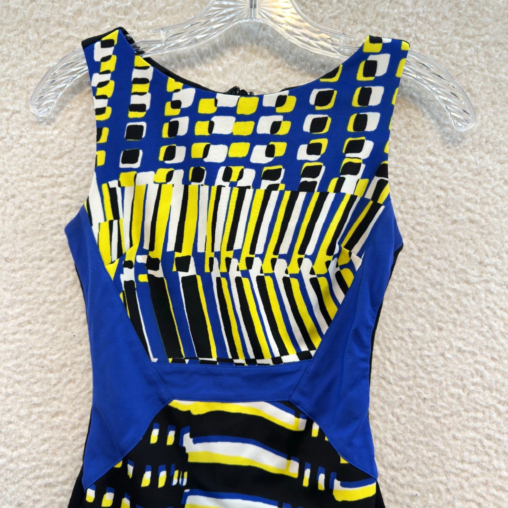 Bebe bebe Dress Adult XS Blue Pattern Mini Bodycon Sleeveless Cocktail Womens Size XS / US 0-2 / IT 36-38 - 3 Thumbnail