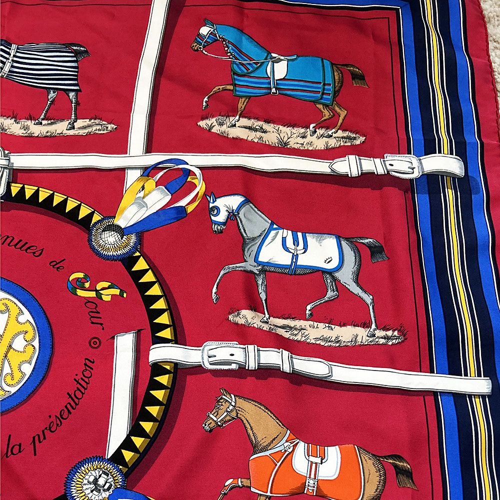 Hermes Hermès Scarf Couvertures Tenues Jour Horse Equestrian Silk Size ONE SIZE - 7 Thumbnail