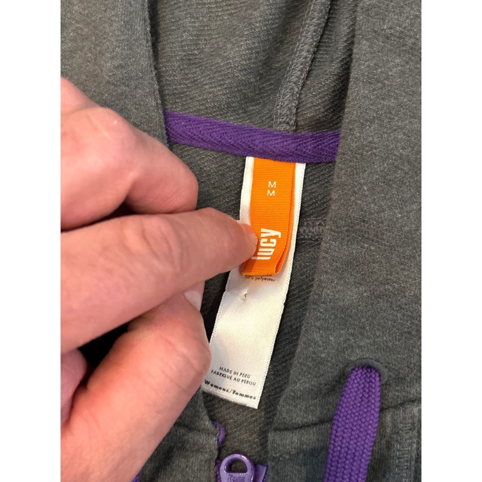 Vintage Lucy Tech Hoodie Womens M Gray Full Zip Athletic Casual Shirt? Size M / US 6-8 / IT 42-44 - 2 Thumbnail
