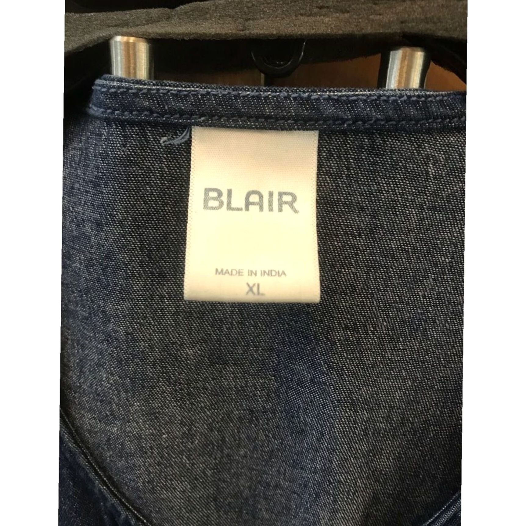 Blair Blair Denim Maxi Dress Button Down Short Sleeve XL Pockets Women Blue Regular Size XL Dress Length Midi Fit & Flare Size 40" / US 18 - 5 Thumbnail