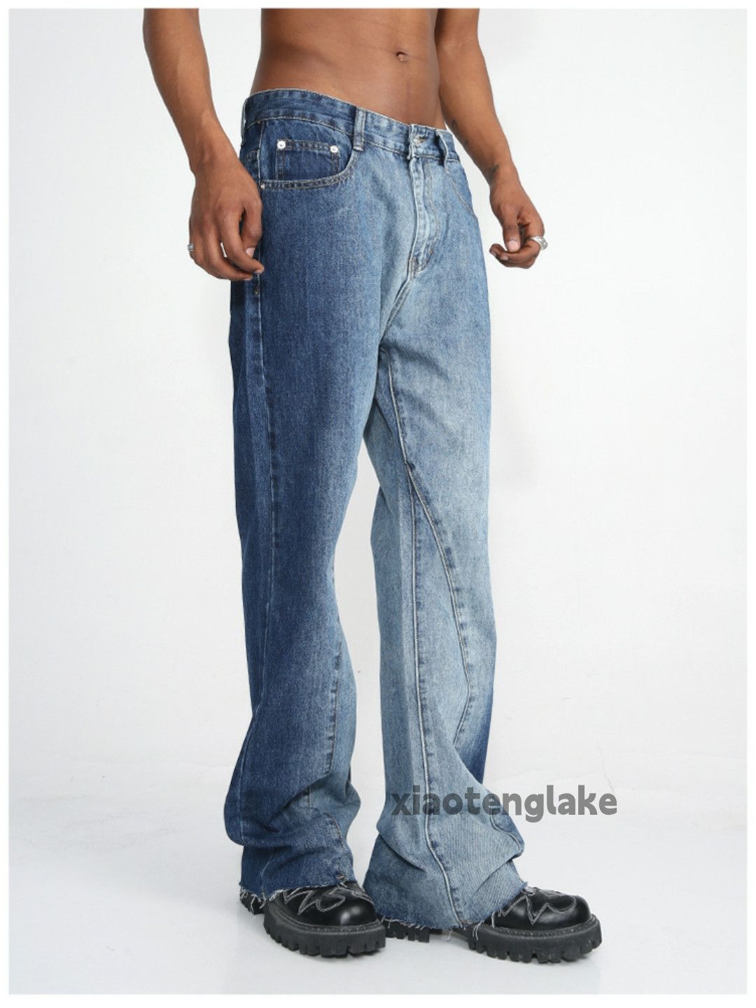 Jean × Vintage washed faded cleanfit yuppie bootcut tie dye jeans Size US 30 / EU 46 - 1 Thumbnail