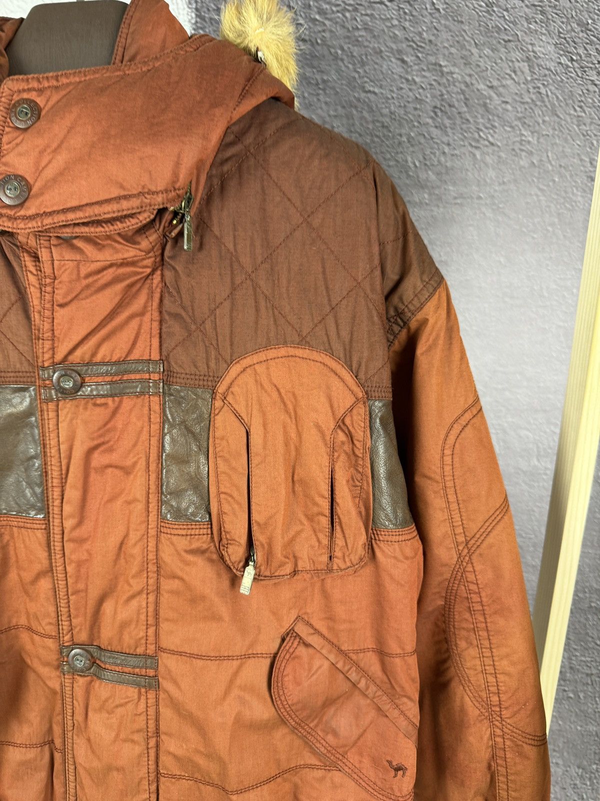 Camel Camel Collection vintage brick cotton leather winter jacket Size US L / EU 52-54 / 3 - 6 Thumbnail