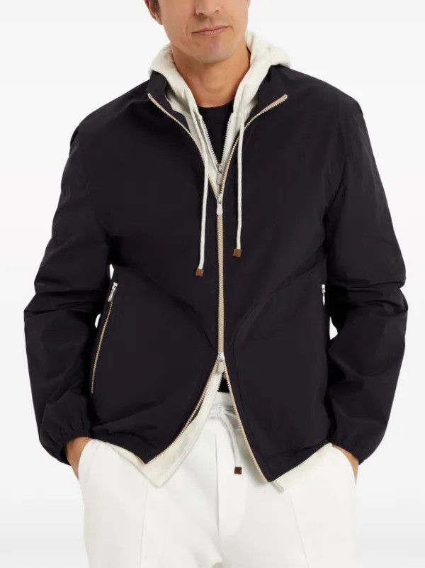 Brunello Cucinelli Jacket Water Resistant in Dark Blue Size US L / EU 52-54 / 3 - 3 Thumbnail