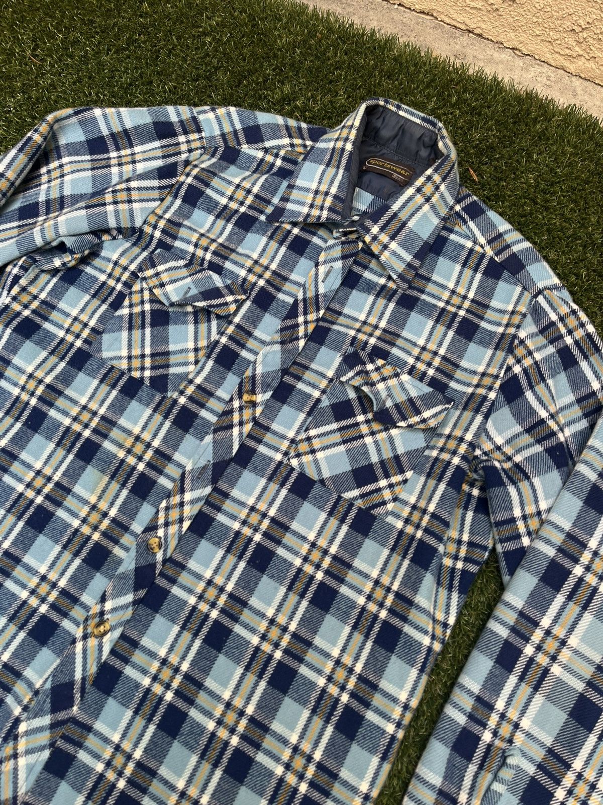 Sears × Vintage VTG 80’s Sears Sportswear Plaid Flannel Shirt Size US L / EU 52-54 / 3 - 4 Thumbnail
