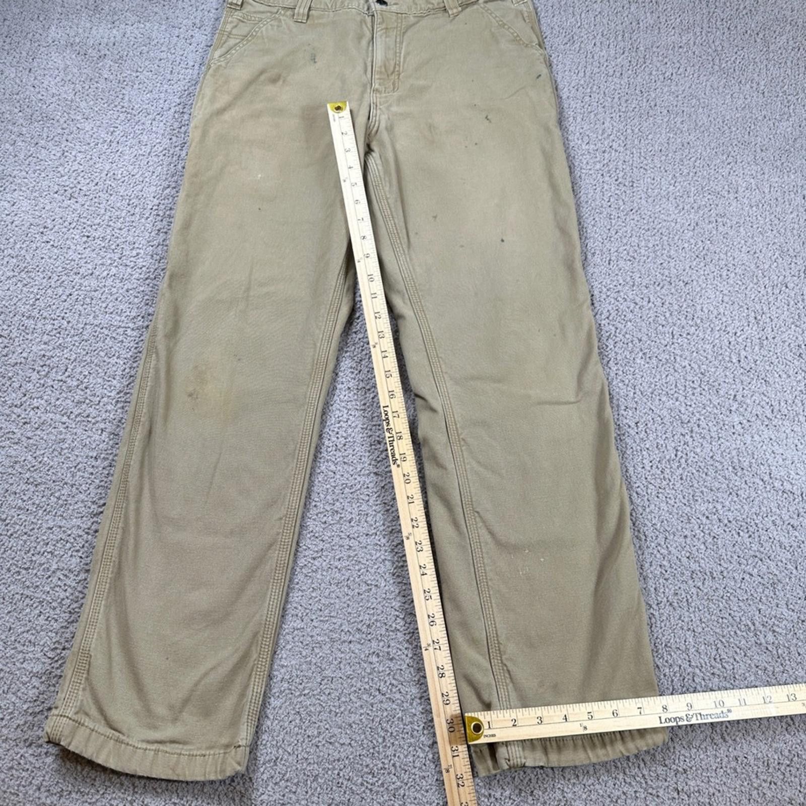 Carhartt Carhartt 34x32 Relaxed Fit Canvas Work Pants Tan 103342-253 Size US 34 / EU 50 - 3 Thumbnail