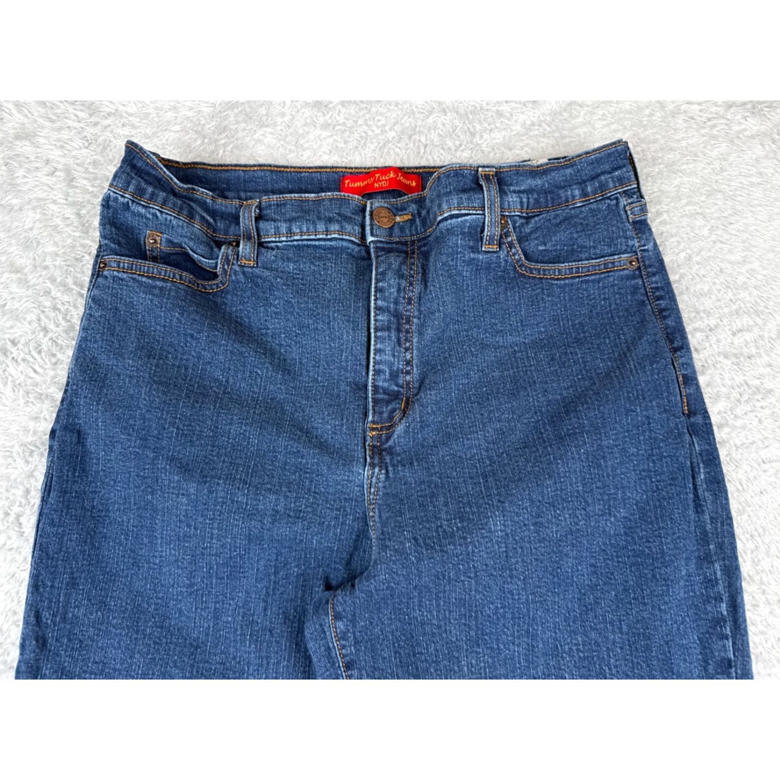 NYDJ NYDJ Women’s Flared Jeans Pants 30x29 Denim Cotton Spandex Tummy Tuck High Rise Blue 12 Size 34" / US 12 / IT 48 - 4 Thumbnail