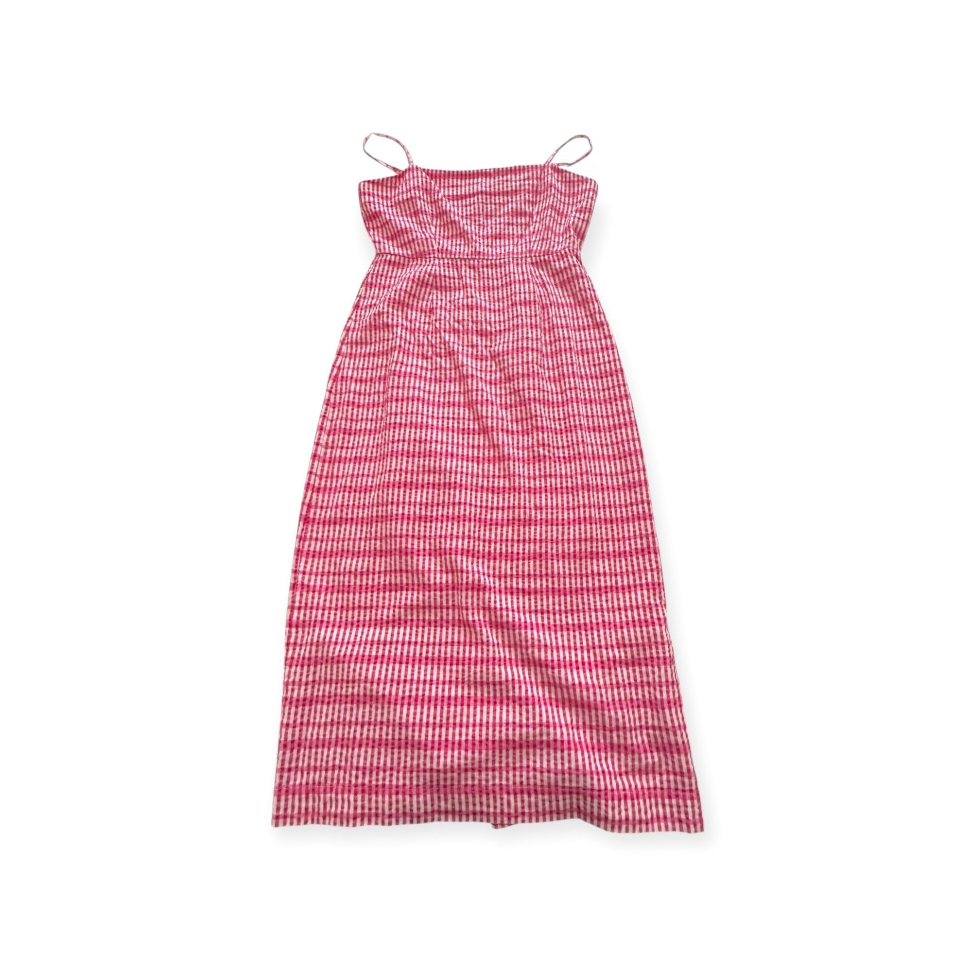 Ciao Lucia Ciao Lucia Lareina Seersucker Gingham Midi Dress, L, Pink Size L / US 10 / IT 46 - 9 Thumbnail