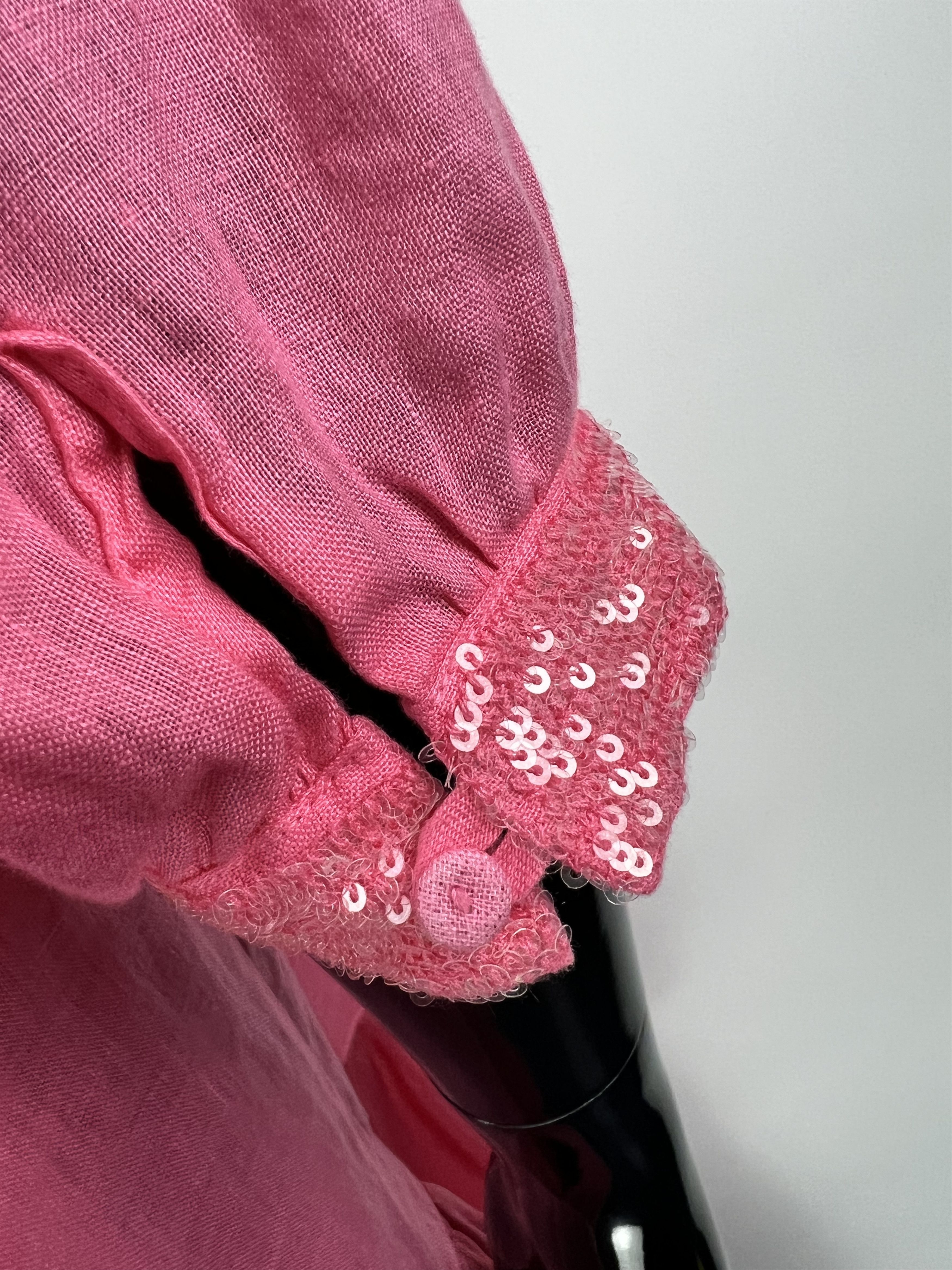 120% Lino 120% Lino Pink Sequins 3/4 Sleeve Short Dress Size IT44 Size M / US 6-8 / IT 42-44 - 8 Thumbnail