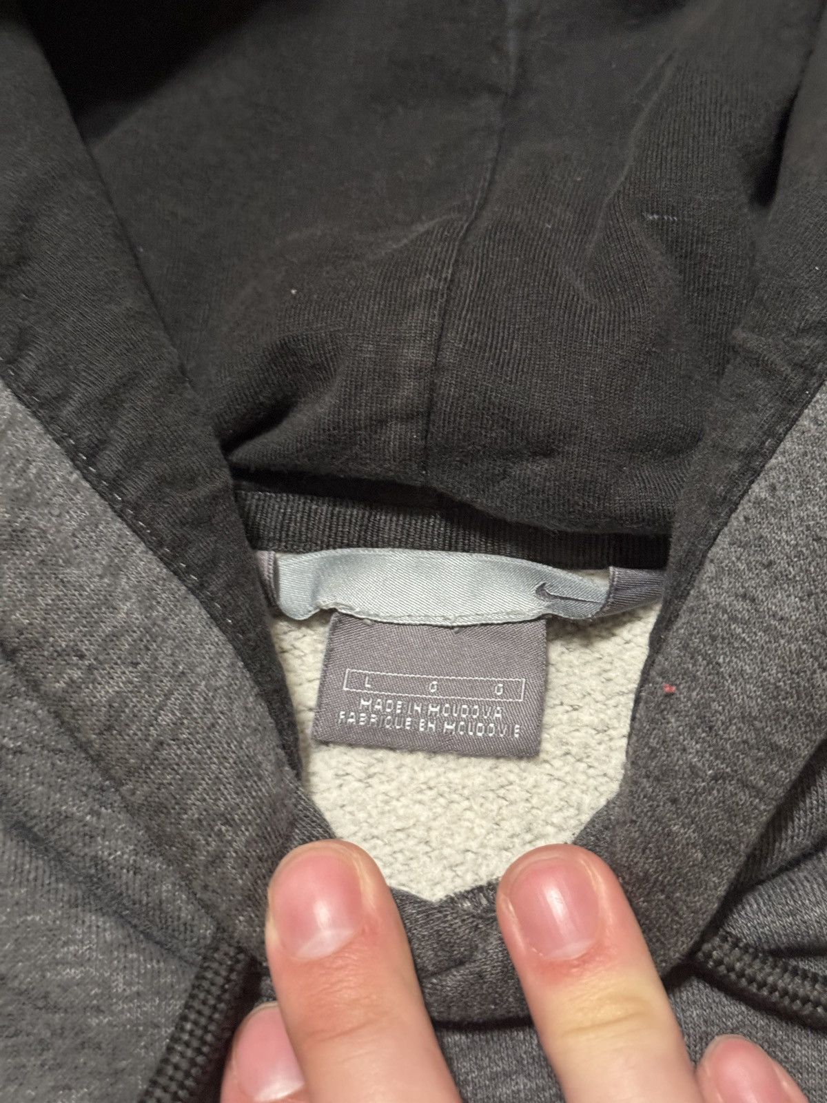 Nike × Vintage Vintage Y2K Nike Gray Pullover Large Hoodie Sweatshirt Size US L / EU 52-54 / 3 - 3 Thumbnail
