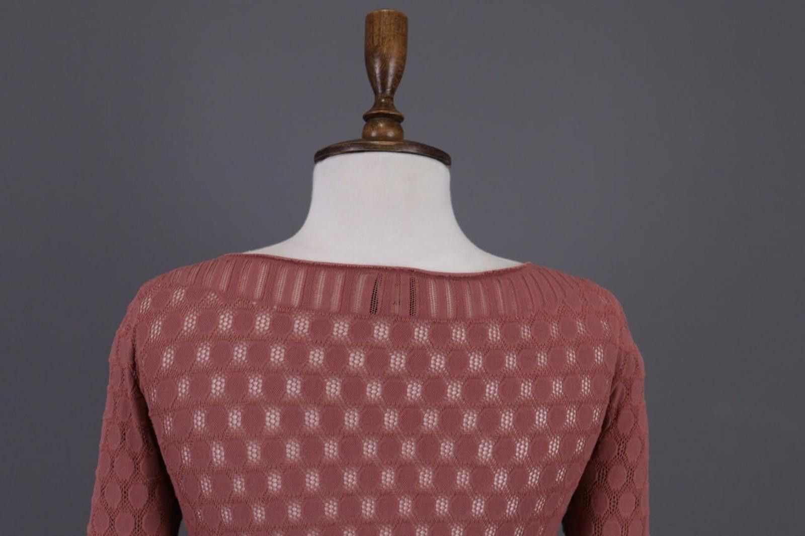 Pink Floyd Pinko Pink Wool Knit Designer Bodycon Mesh Sweater Size S Size S / US 4 / IT 40 - 11 Thumbnail