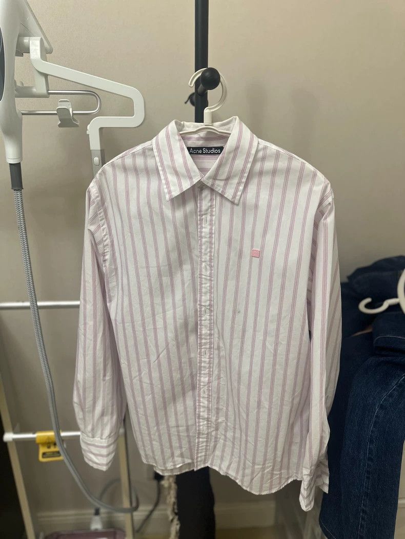 Acne Studios acne studios White and pink pointed-collar shirt Size US XS / EU 42 / 0 - 1 Thumbnail