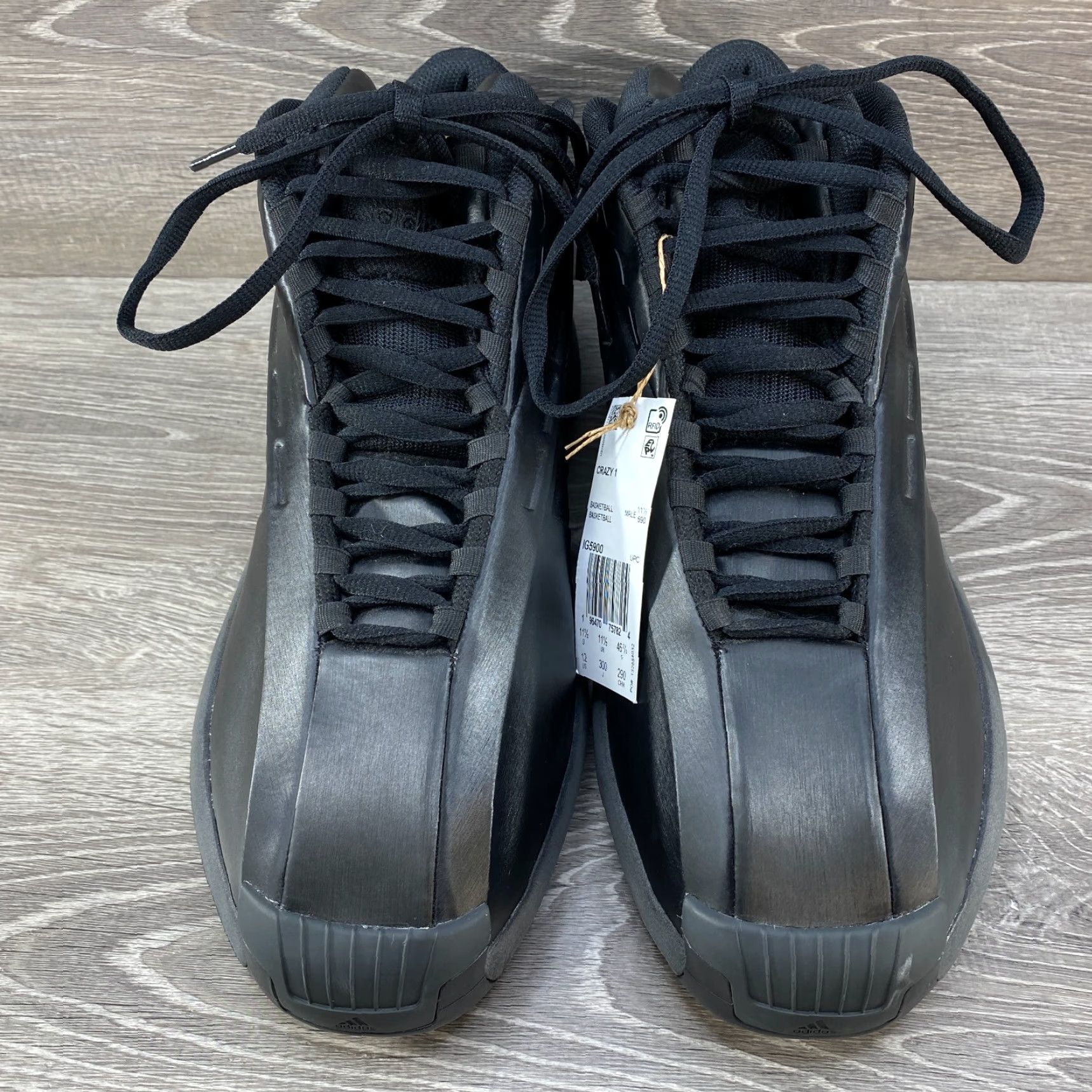 Adidas NEW Adidas Crazy 1 Mens US 12 Triple Black Streetwear Basketball Kobe Vtg Retro Size ONE SIZE - 3 Thumbnail