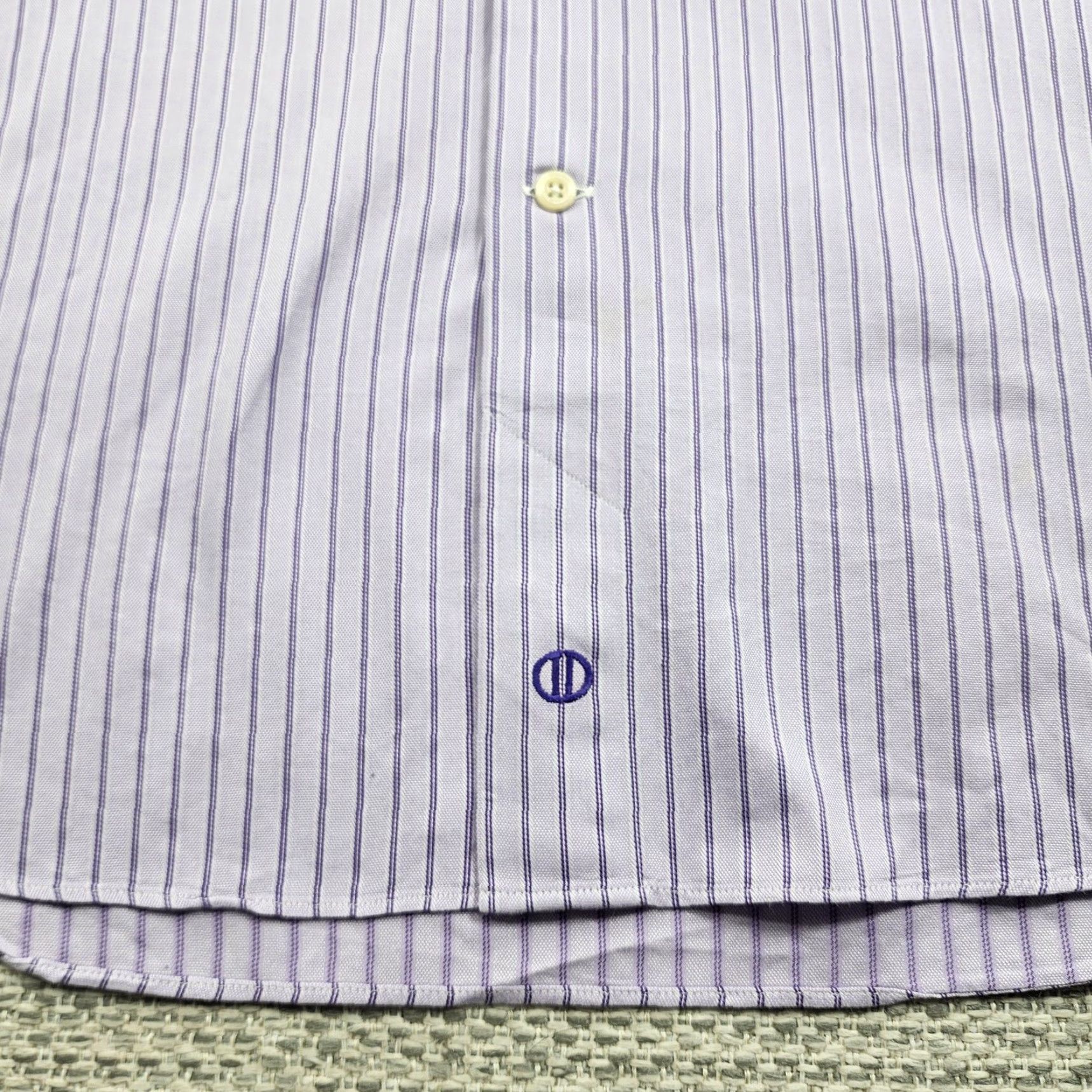 David Donahue David Donahue Shirt Mens 16.5 Trim Fit Dress Long Sleeve Button Up Stripe Size 46R - 3 Thumbnail