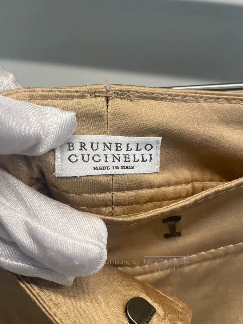 Brunello Cucinelli Brunello Cucinelli Gold Trousers Size 26" / US 2 / IT 38 - 3 Thumbnail