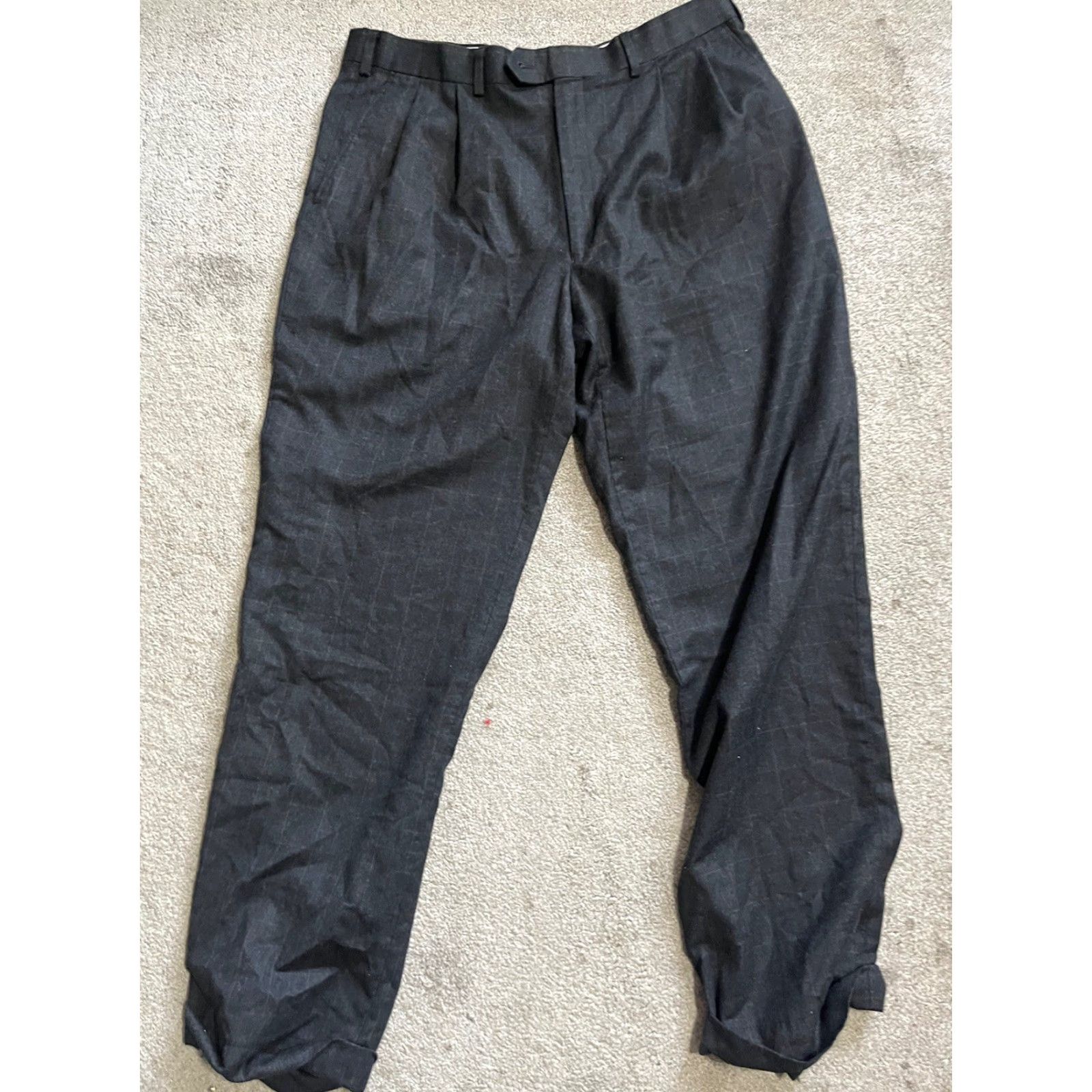 Ralph Lauren RALPH LAUREN Wool Stretch Pleated Dress Pants 36x32 Gray Plaid Dress Pants Mens XS? Size US 36 / EU 52 - 2 Thumbnail