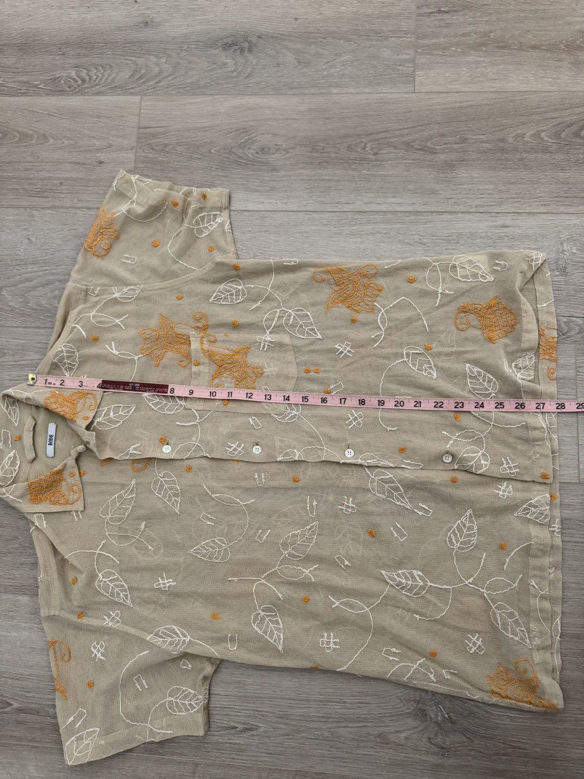 Bode Bode Lilium Short Sleeve Camp Collar Shirt Embroidered Size US S / EU 44-46 / 1 - 9 Thumbnail