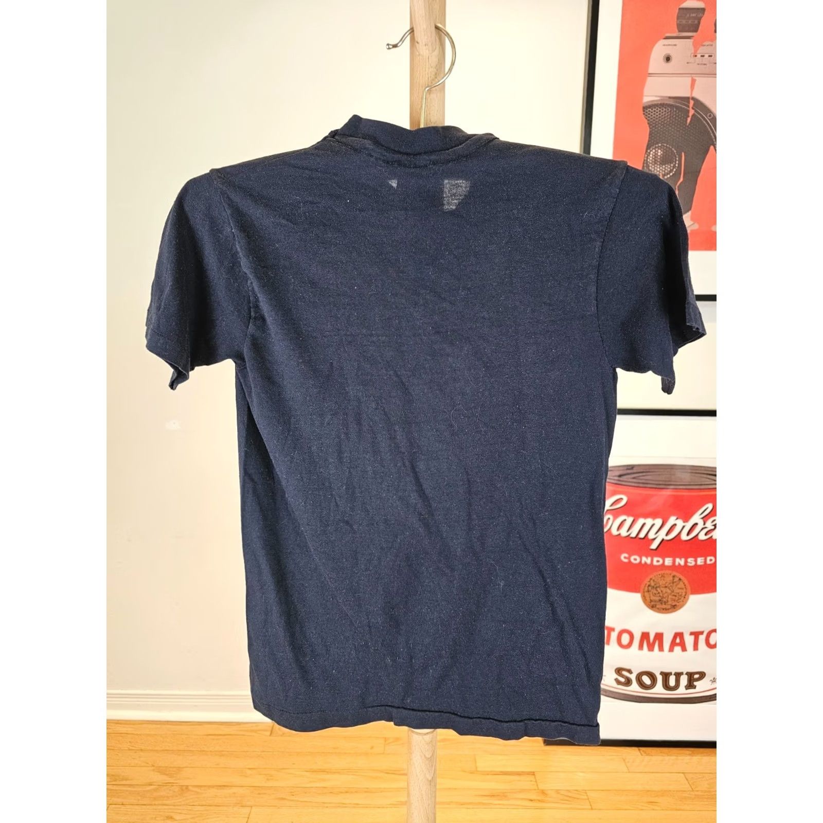 Disney VINTAGE Disney T-Shirt Mens Small Mickey Mouse Black Cotton 80s Short Sleeve Round Neck Paper Thin Single Stitch Count 16in Chest 23in Length Size US S / EU 44-46 / 1 - 7 Thumbnail