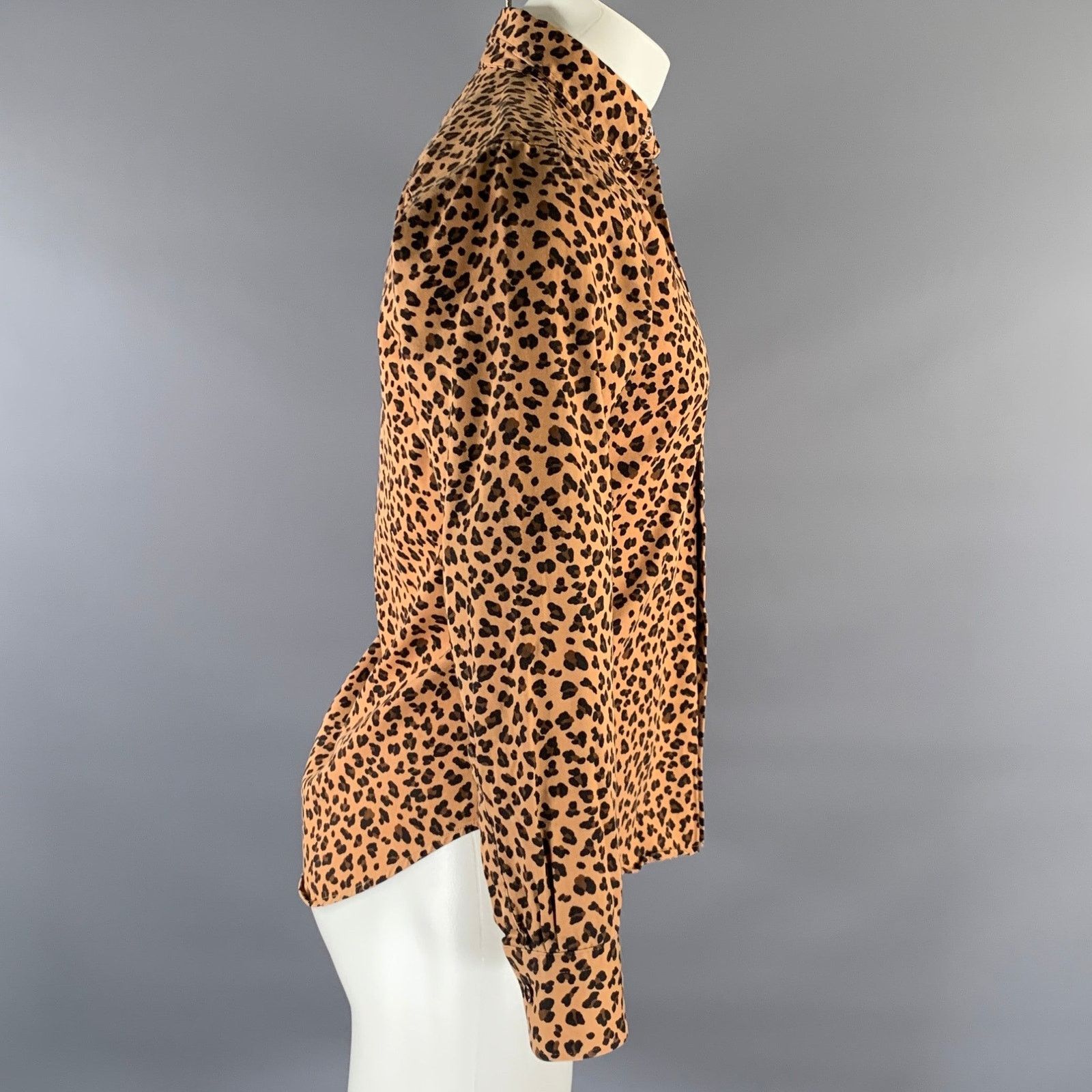 Naked & Famous M Brown Black Animal Print Button-Down Shirt Size US M / EU 48-50 / 2 - 3 Thumbnail
