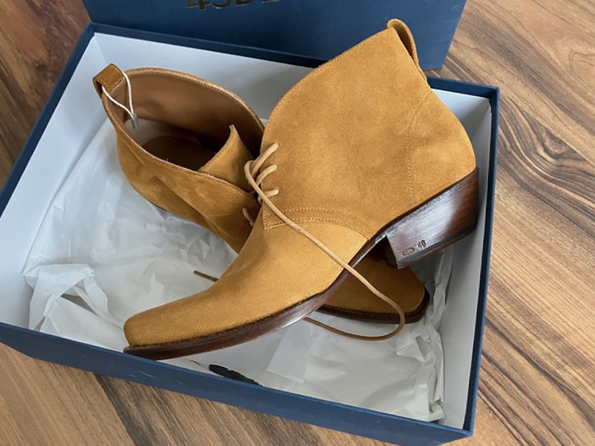 4SDESIGNS Tan Suede Western Boots Size US 7 / EU 40 - 2 Thumbnail