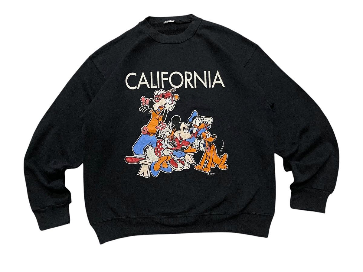 Pre-owned Disney X Mickey Mouse 90's Mickey Mouse Family California Sweatshirt In Black