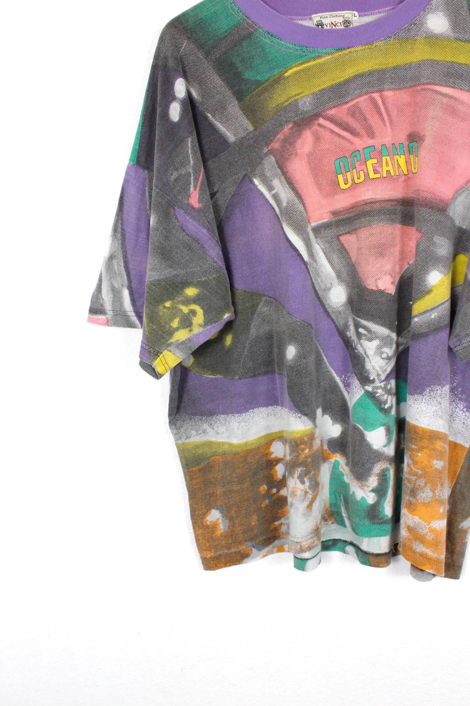 Vintage Vintage RARE Oceano All Over Printed Tee T-shirt 90s Hype Size US L / EU 52-54 / 3 - 3 Thumbnail
