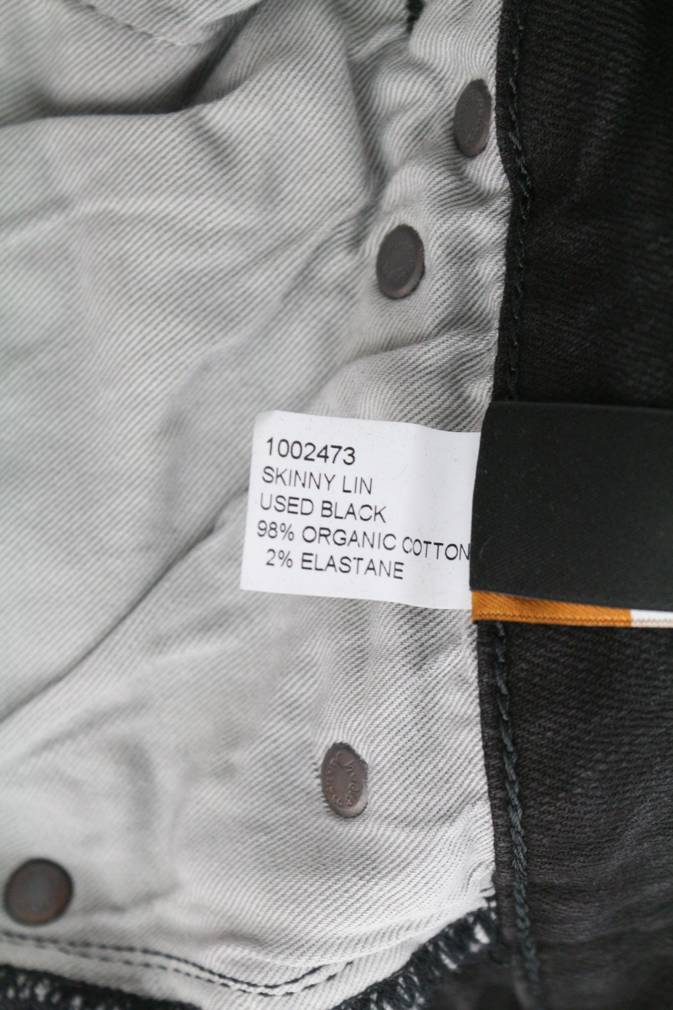 Nudie Jeans SKINNY LIN USED BLACK W28/L32 Cotton Jeans 80437 Size US 28 / EU 44 - 7 Thumbnail