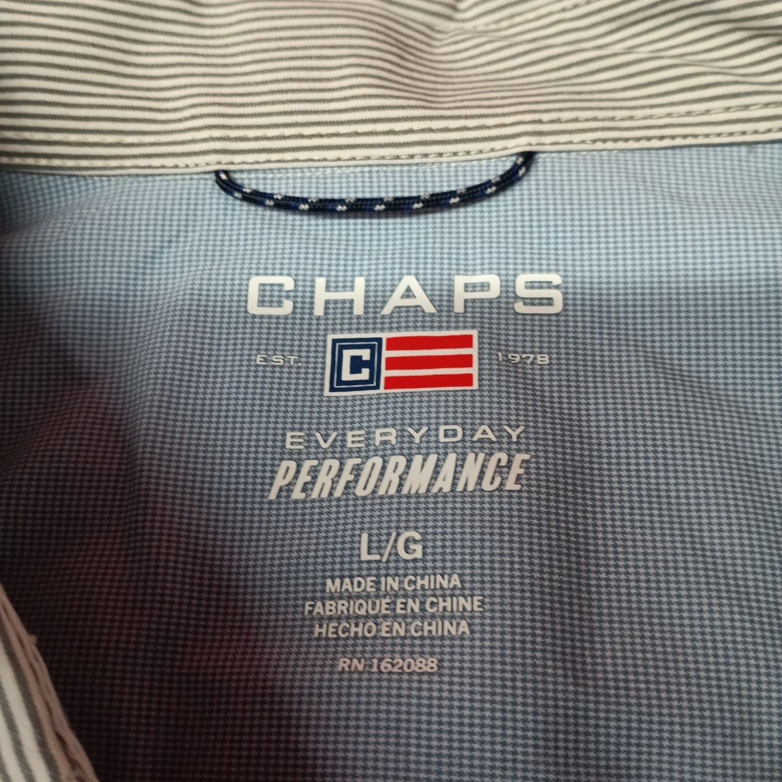 Chaps Chaps Woven Shirt Men's L Steel Gray Striped Stretch Classic Size US L / EU 52-54 / 3 - 4 Thumbnail