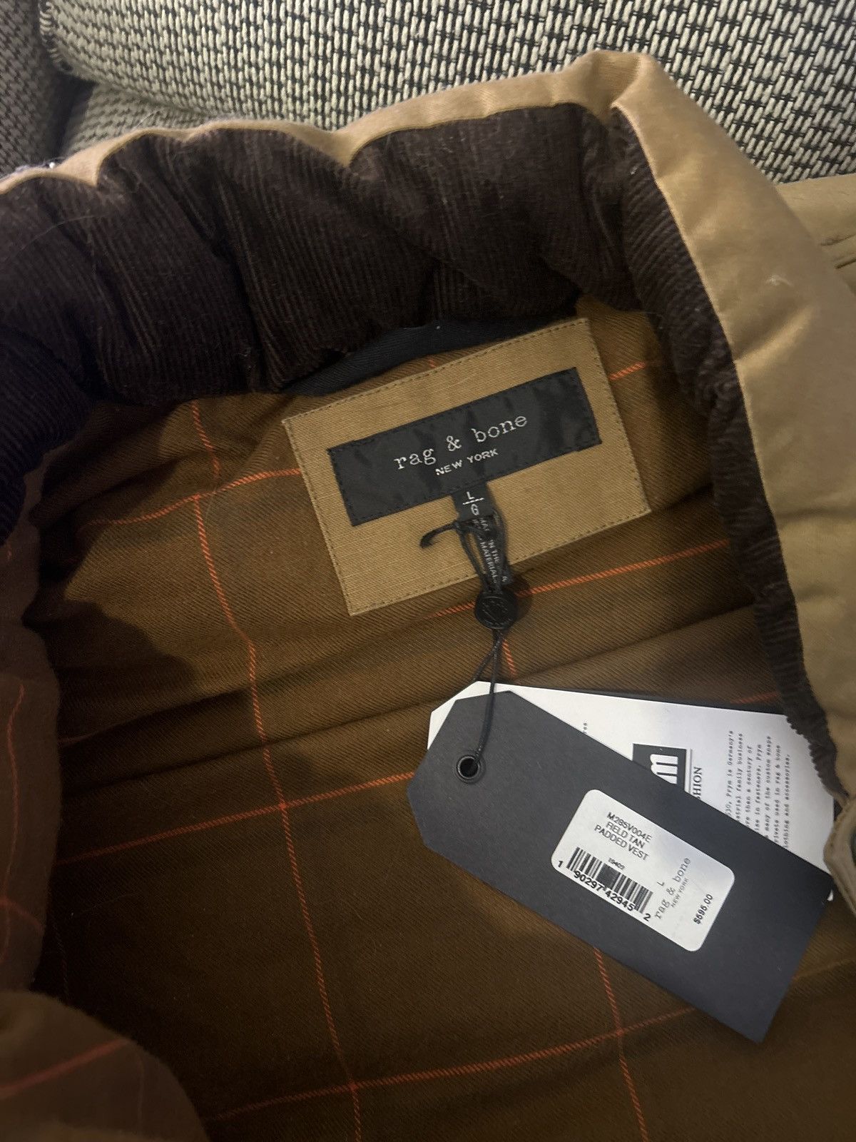 Rag & Bone Field Padded Vest Tan Size US XL / EU 56 / 4 - 6 Thumbnail