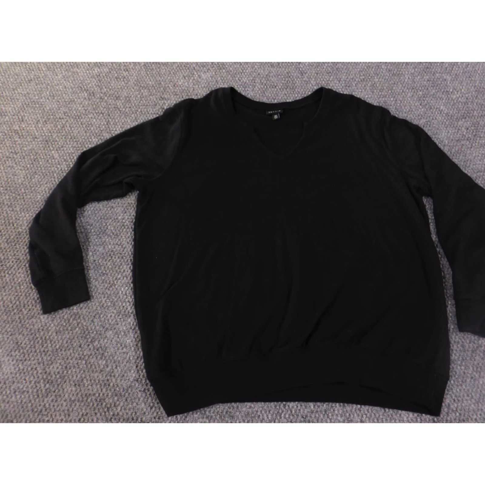 Torrid Torrid Sweater Pullover V-Neck Womens 0X Black Knit Cotton Stretch Raglan Sleeve Button Advanced Cable-Knit Winter Regular Plus Size Adults Womens Size XL / US 12-14 / IT 48-50 - 3 Thumbnail